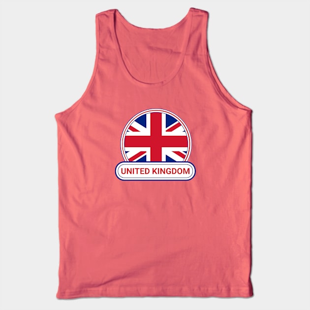 United Kingdom Country Badge - United Kingdom Flag Tank Top by Yesteeyear